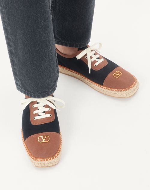 Valentino Garavani - Palm Avenue Espadrilles Aus Canvas Und Büffelleder - Schwarz - Mann - Loafers Und Drivers